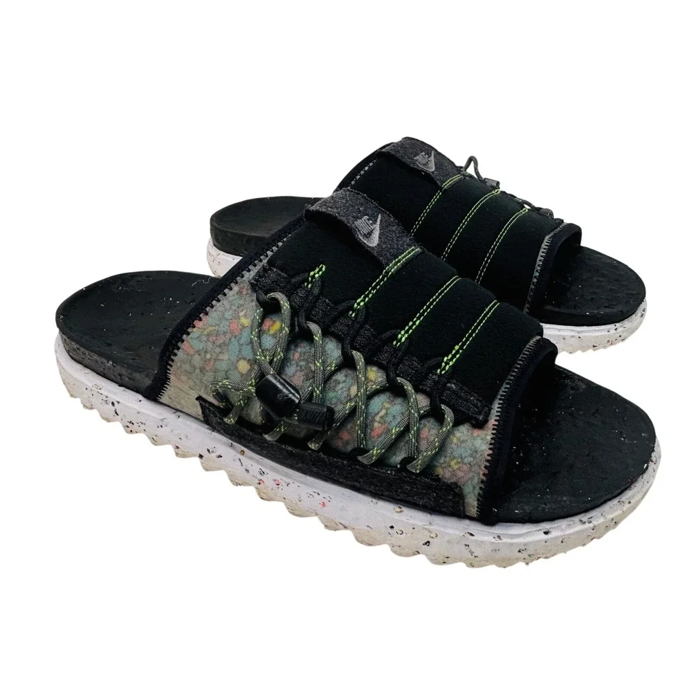 Nike Mens Asuna Crater Slide Sandal Mens Size 12 Black DJ4629-002 Speckled